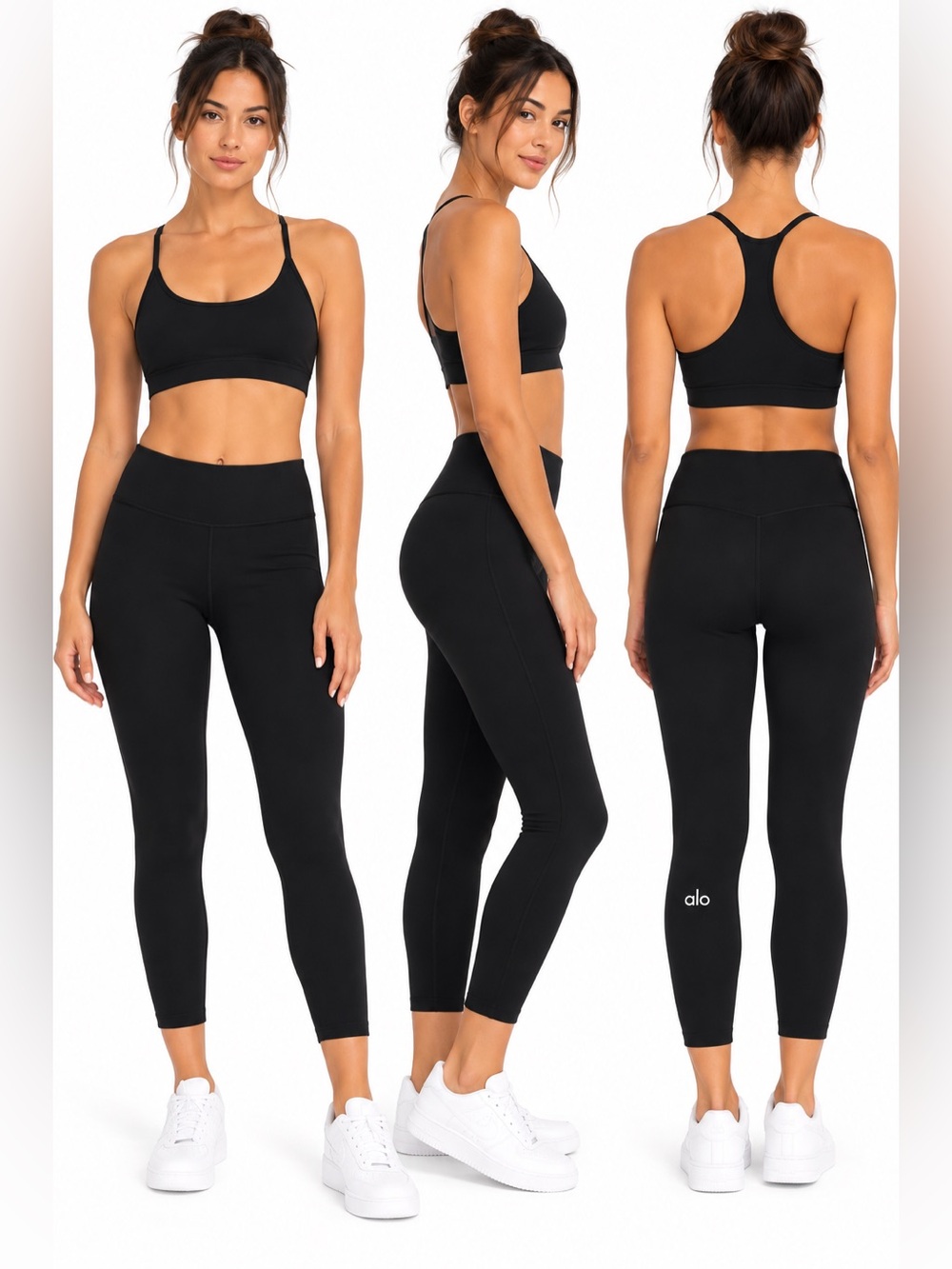 Alo Yoga Airbrush Mid-Rise 7/8 Leggings Black XS NWT 25” Inseam W54451R